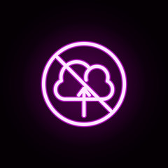 Poster - prohibit cloud storage neon icon. Elements of ban set. Simple icon for websites, web design, mobile app, info graphics