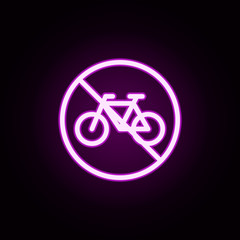 Poster - ban bicycle neon icon. Elements of ban set. Simple icon for websites, web design, mobile app, info graphics