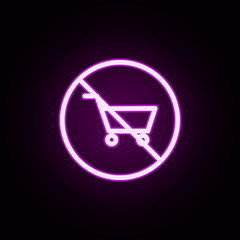Poster - prohibition of purchase neon icon. Elements of ban set. Simple icon for websites, web design, mobile app, info graphics