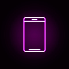 Poster - smartphone neon icon. Elements of data secutity set. Simple icon for websites, web design, mobile app, info graphics