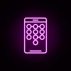 Poster - smartphone password neon icon. Elements of data secutity set. Simple icon for websites, web design, mobile app, info graphics
