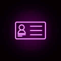 Poster - information user neon icon. Elements of data secutity set. Simple icon for websites, web design, mobile app, info graphics
