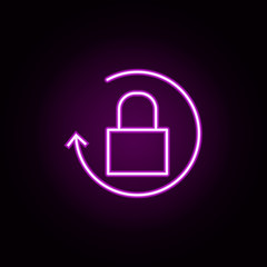 Poster - protection neon icon. Elements of e-commerce set. Simple icon for websites, web design, mobile app, info graphics
