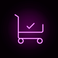 Poster - purchase check neon icon. Elements of e-commerce set. Simple icon for websites, web design, mobile app, info graphics