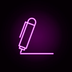 Poster - signature pen neon icon. Elements of e-commerce set. Simple icon for websites, web design, mobile app, info graphics