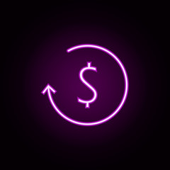 Poster - dollar symbol neon icon. Elements of e-commerce set. Simple icon for websites, web design, mobile app, info graphics