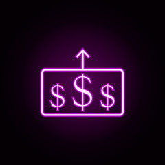 Poster - price increase neon icon. Elements of e-commerce set. Simple icon for websites, web design, mobile app, info graphics