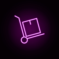 Poster - trolley goods neon icon. Elements of e-commerce set. Simple icon for websites, web design, mobile app, info graphics