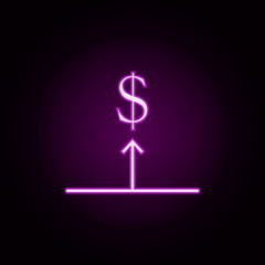 Poster - price increase neon icon. Elements of e-commerce set. Simple icon for websites, web design, mobile app, info graphics