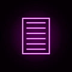 Poster - paper neon icon. Elements of education set. Simple icon for websites, web design, mobile app, info graphics