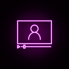 Poster - on-line translation neon icon. Elements of education set. Simple icon for websites, web design, mobile app, info graphics