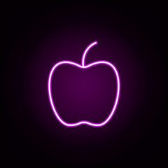 Poster - an Apple neon icon. Elements of education set. Simple icon for websites, web design, mobile app, info graphics