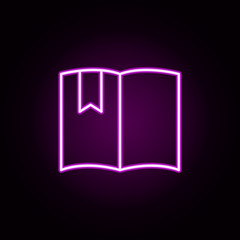 Poster - book neon icon. Elements of education set. Simple icon for websites, web design, mobile app, info graphics