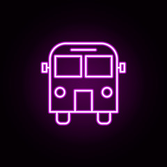 Poster - school bus neon icon. Elements of education set. Simple icon for websites, web design, mobile app, info graphics