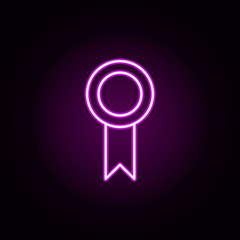 Poster - difference medal neon icon. Elements of education set. Simple icon for websites, web design, mobile app, info graphics