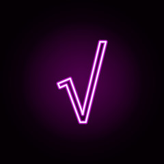Poster - root neon icon. Elements of education set. Simple icon for websites, web design, mobile app, info graphics