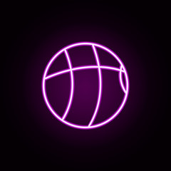Poster - basketball neon icon. Elements of education set. Simple icon for websites, web design, mobile app, info graphics
