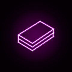 Poster - books neon icon. Elements of education set. Simple icon for websites, web design, mobile app, info graphics