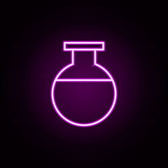 Poster - flask neon icon. Elements of education set. Simple icon for websites, web design, mobile app, info graphics