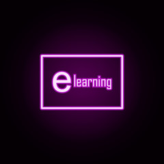Poster - online reading neon icon. Elements of education set. Simple icon for websites, web design, mobile app, info graphics