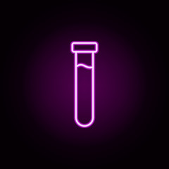 Poster - flask neon icon. Elements of education set. Simple icon for websites, web design, mobile app, info graphics