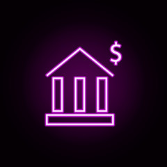 Aufkleber - bank dollar neon icon. Elements of finance set. Simple icon for websites, web design, mobile app, info graphics