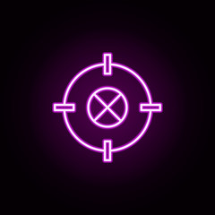 Poster - target neon icon. Elements of finance set. Simple icon for websites, web design, mobile app, info graphics