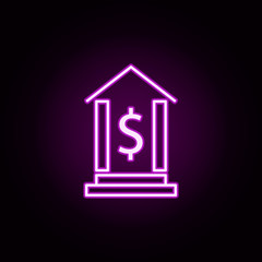 Aufkleber - bank dollar neon icon. Elements of finance set. Simple icon for websites, web design, mobile app, info graphics