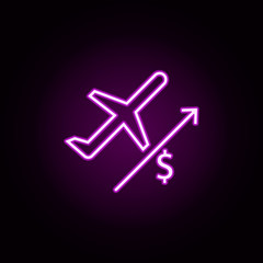 Poster - dollar rise neon icon. Elements of finance set. Simple icon for websites, web design, mobile app, info graphics