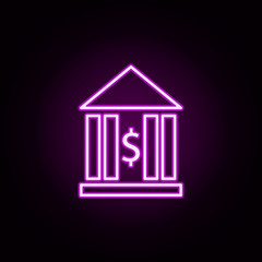 Aufkleber - bank dollar neon icon. Elements of finance set. Simple icon for websites, web design, mobile app, info graphics
