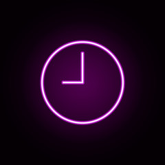 Poster - working hours neon icon. Elements of finance set. Simple icon for websites, web design, mobile app, info graphics