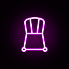 Poster - chair neon icon. Elements of furnitures set. Simple icon for websites, web design, mobile app, info graphics