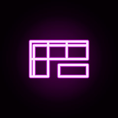 Poster - sofa neon icon. Elements of furnitures set. Simple icon for websites, web design, mobile app, info graphics