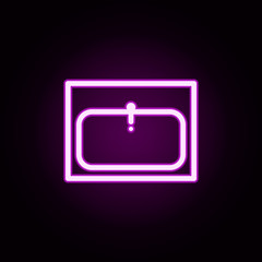 Poster - washbasin neon icon. Elements of furnitures set. Simple icon for websites, web design, mobile app, info graphics