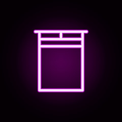Poster - double bedroom neon icon. Elements of furnitures set. Simple icon for websites, web design, mobile app, info graphics