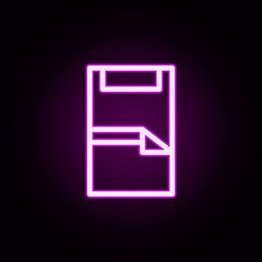 Poster - bedroom neon icon. Elements of furnitures set. Simple icon for websites, web design, mobile app, info graphics