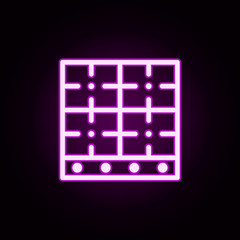 Poster - burner neon icon. Elements of furnitures set. Simple icon for websites, web design, mobile app, info graphics