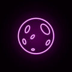 Wall Mural - full moon neon icon. Elements of halloween set. Simple icon for websites, web design, mobile app, info graphics