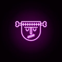 Poster - mask neon icon. Elements of halloween set. Simple icon for websites, web design, mobile app, info graphics