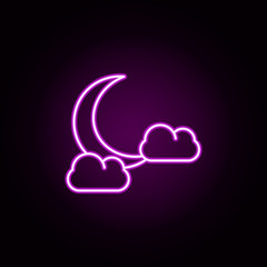 Poster - moon of cloud neon icon. Elements of halloween set. Simple icon for websites, web design, mobile app, info graphics