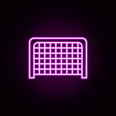 Poster - goal neon icon. Elements of hockey set. Simple icon for websites, web design, mobile app, info graphics