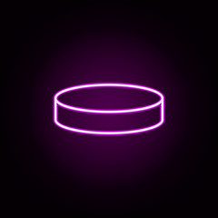 Poster - washer neon icon. Elements of hockey set. Simple icon for websites, web design, mobile app, info graphics