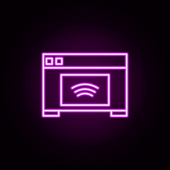 Poster - Oven neon icon. Elements of internet things set. Simple icon for websites, web design, mobile app, info graphics