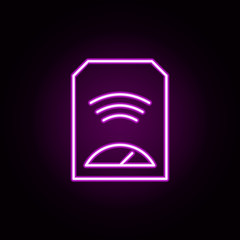 Poster - heater neon icon. Elements of internet things set. Simple icon for websites, web design, mobile app, info graphics