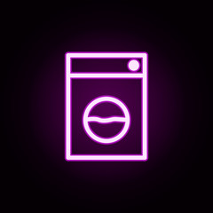 Poster - washing neon icon. Elements of laundry set. Simple icon for websites, web design, mobile app, info graphics