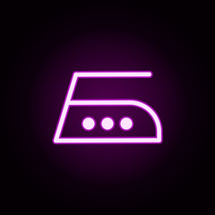 Poster - iron neon icon. Elements of laundry set. Simple icon for websites, web design, mobile app, info graphics