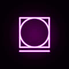 Poster - delicate neon icon. Elements of laundry set. Simple icon for websites, web design, mobile app, info graphics
