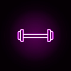 Poster - Dumbbell neon icon. Elements of medical set. Simple icon for websites, web design, mobile app, info graphics