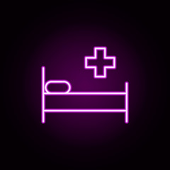 Poster - Hospital neon icon. Elements of medical set. Simple icon for websites, web design, mobile app, info graphics