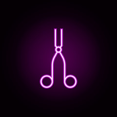 Poster - Scissors medical neon icon. Elements of medical set. Simple icon for websites, web design, mobile app, info graphics
